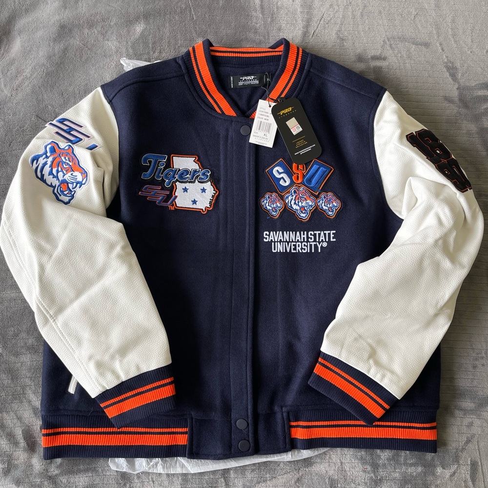 Savannah State University Varsity Jacket - Navy and White